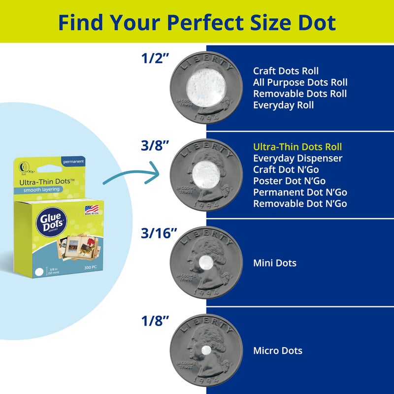Glue Dots لفافة نقاط الغراء الشفافة، رقيقة جداً 0.375" 300/عبوة - 174922 - Image 5